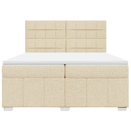 Giroletto a Molle con Materasso Crema 200x200 cm in Tessuto