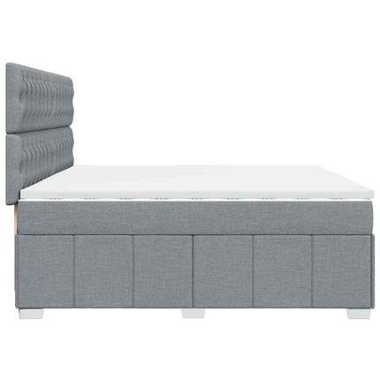 Giroletto a Molle con Materasso Grigio Chiaro 200x200cm Tessuto