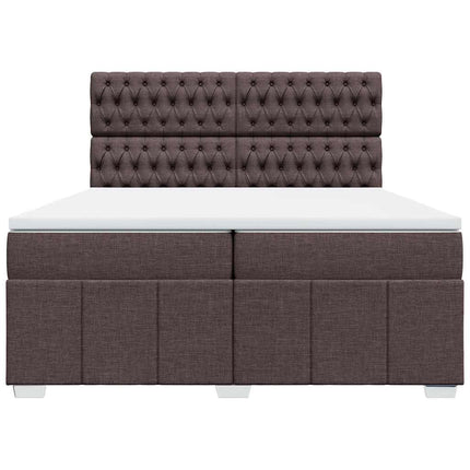 Giroletto a Molle con Materasso Marrone Scuro 200x200cm Tessuto