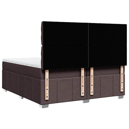 Giroletto a Molle con Materasso Marrone Scuro 200x200cm Tessuto