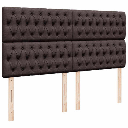 Giroletto a Molle con Materasso Marrone Scuro 200x200cm Tessuto