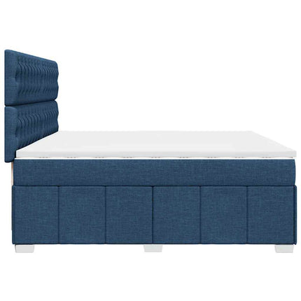 Giroletto a Molle con Materasso Blu 200x200 cm in Tessuto