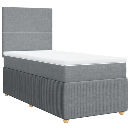 Giroletto a Molle con Materasso Grigio Chiaro 80x200 cm Tessuto