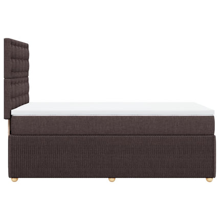 Giroletto a Molle con Materasso Marrone Scuro 80x200 cm Tessuto