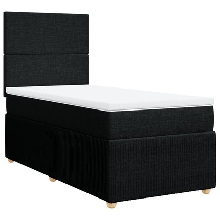 Giroletto a Molle con Materasso Nero 90x190 cm in Tessuto