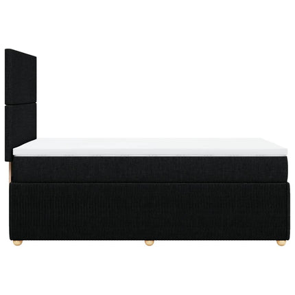 Giroletto a Molle con Materasso Nero 90x190 cm in Tessuto