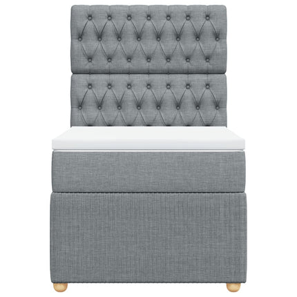 Giroletto a Molle con Materasso Grigio Chiaro 90x190 cm Tessuto