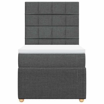 Giroletto a Molle con Materasso Grigio Scuro 90x200 cm Tessuto