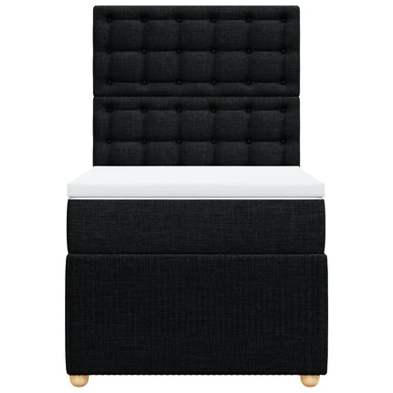 Giroletto a Molle con Materasso Nero 90x200 cm in Tessuto