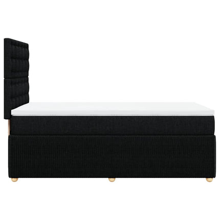 Giroletto a Molle con Materasso Nero 90x200 cm in Tessuto