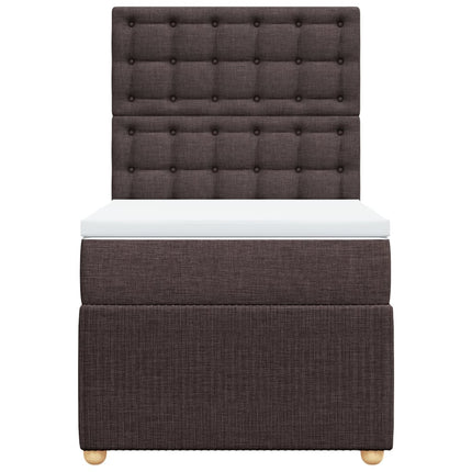 Giroletto a Molle con Materasso Marrone Scuro 90x200 cm Tessuto