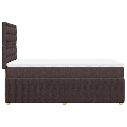 Giroletto a Molle con Materasso Marrone Scuro 90x200 cm Tessuto