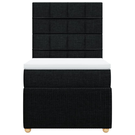 Giroletto a Molle con Materasso Nero 100x200 cm in Tessuto