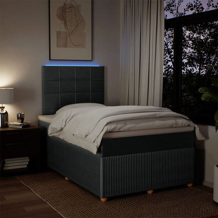 Giroletto a Molle con Materasso Grigio Scuro 120x190cm Tessuto