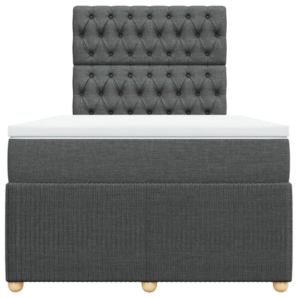 Giroletto a Molle con Materasso Grigio Scuro 120x190cm Tessuto