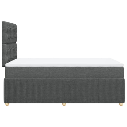 Giroletto a Molle con Materasso Grigio Scuro 120x190cm Tessuto