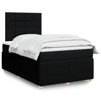Giroletto a Molle con Materasso Nero 120x200 cm in Tessuto