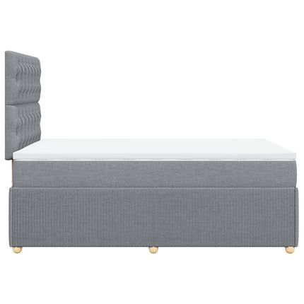 Giroletto a Molle con Materasso Grigio Chiaro 120x200cm Tessuto