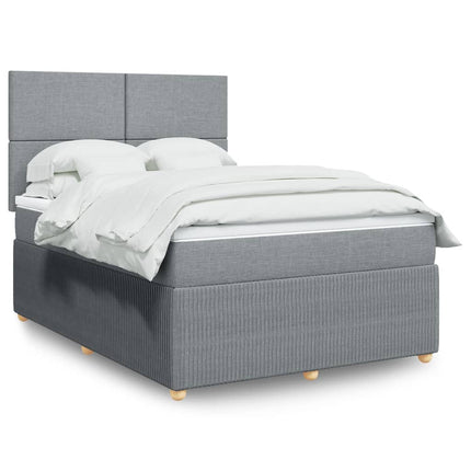 Giroletto a Molle con Materasso Grigio Chiaro 140x190cm Tessuto