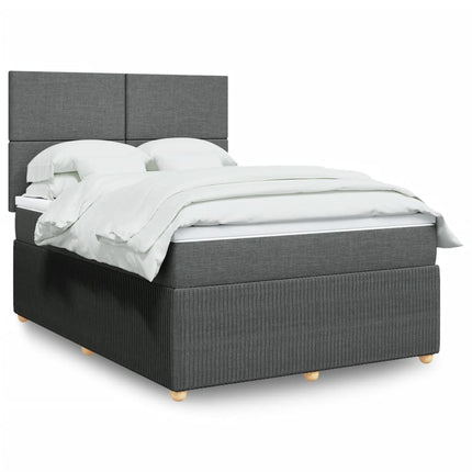 Giroletto a Molle con Materasso Grigio Scuro 140x190 cm Tessuto