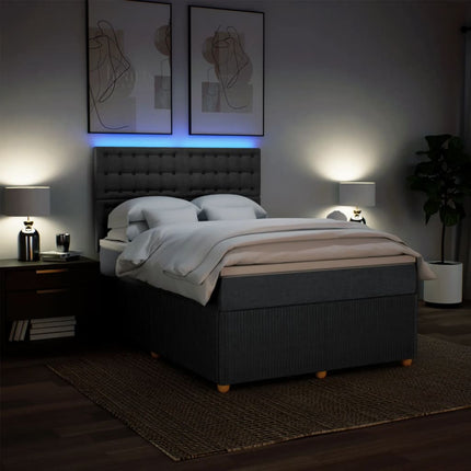Giroletto a Molle con Materasso Grigio Scuro 140x200cm Tessuto