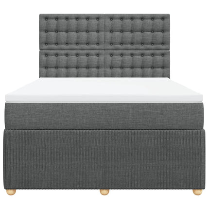 Giroletto a Molle con Materasso Grigio Scuro 140x200cm Tessuto