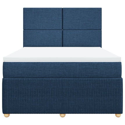 Giroletto a Molle con Materasso Blu 160x200 cm in Tessuto