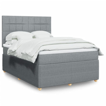 Giroletto a Molle con Materasso Grigio Chiaro 160x200cm Tessuto