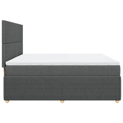 Giroletto a Molle con Materasso Grigio Scuro 180x200 cm Tessuto