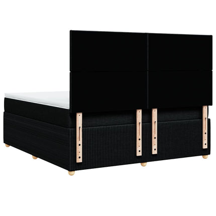 Giroletto a Molle con Materasso Nero 180x200 cm in Tessuto