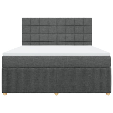 Giroletto a Molle con Materasso Grigio Scuro 180x200 cm Tessuto