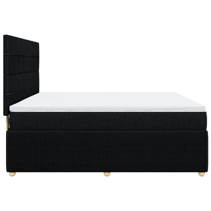 Giroletto a Molle con Materasso Nero 180x200 cm in Tessuto