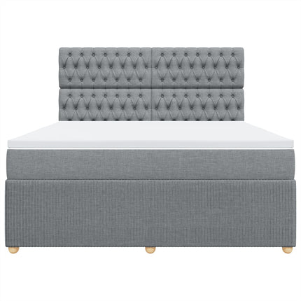 Giroletto a Molle con Materasso Grigio Chiaro180x200 cm Tessuto
