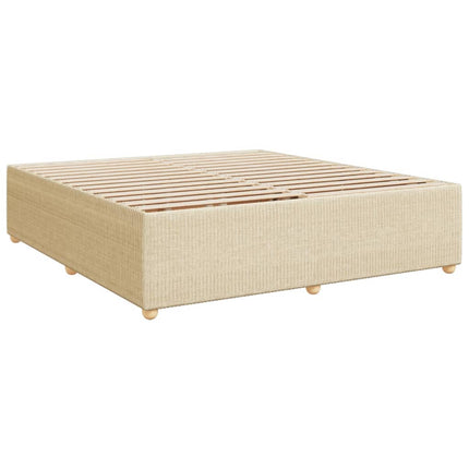 Giroletto a Molle con Materasso Crema 200x200 cm in Tessuto