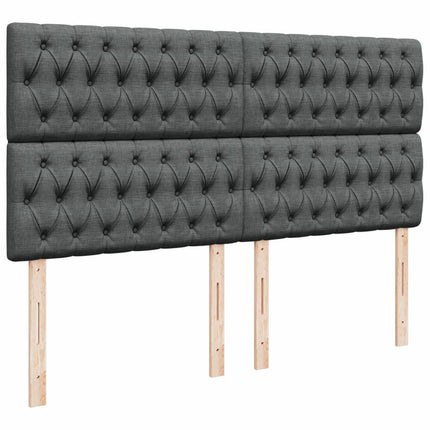 Giroletto a Molle con Materasso Grigio Scuro 200x200 cm Tessuto