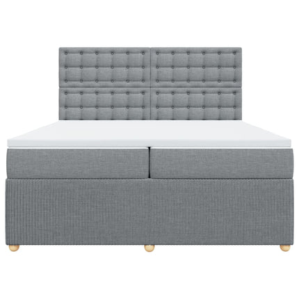 Giroletto a Molle con Materasso Grigio Chiaro 200x200cm Tessuto