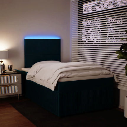 Giroletto a Molle con Materasso Blu 120x200 cm in Velluto