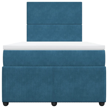 Giroletto a Molle con Materasso Blu 120x200 cm in Velluto