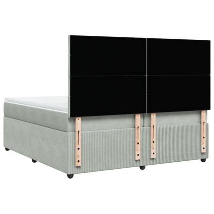 Giroletto a Molle con Materasso Grigio Chiaro 200x200cm Velluto