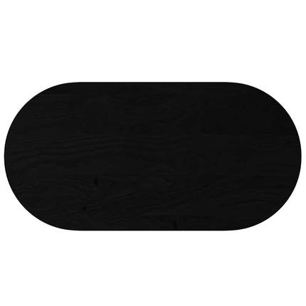 Piano Tavolo Marrone Scuro 120x60x2 cm in Rovere Massello Ovale