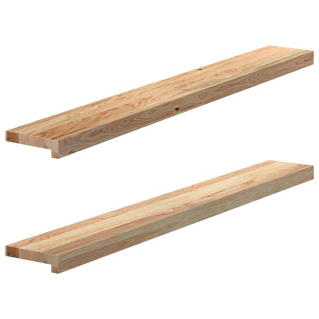 Davanzali 2 pz Non Trattati 120x15x2cm Legno Massello di Rovere