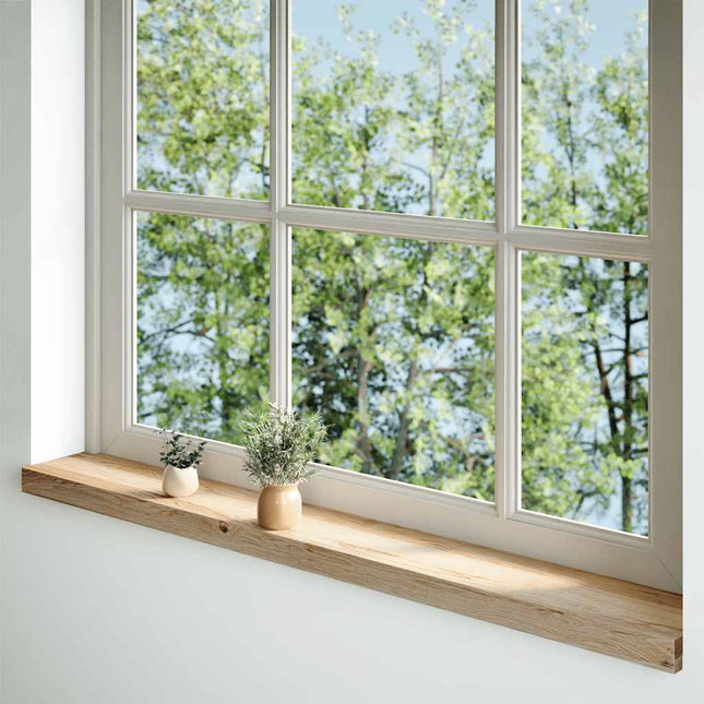 Davanzali 2 pz Non Trattati 120x15x2cm Legno Massello di Rovere