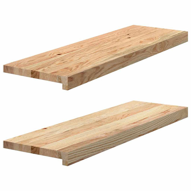 Davanzali 2 pz Non Trattati 80x25x2 cm Legno Massello di Rovere