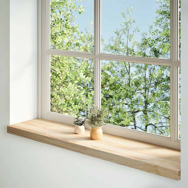 Davanzali 2 pz Non Trattati 100x25x2cm Legno Massello di Rovere