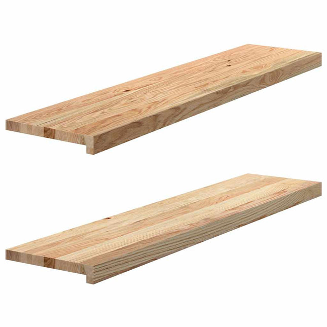 Davanzali 2 pz Non Trattati 110x25x2cm Legno Massello di Rovere