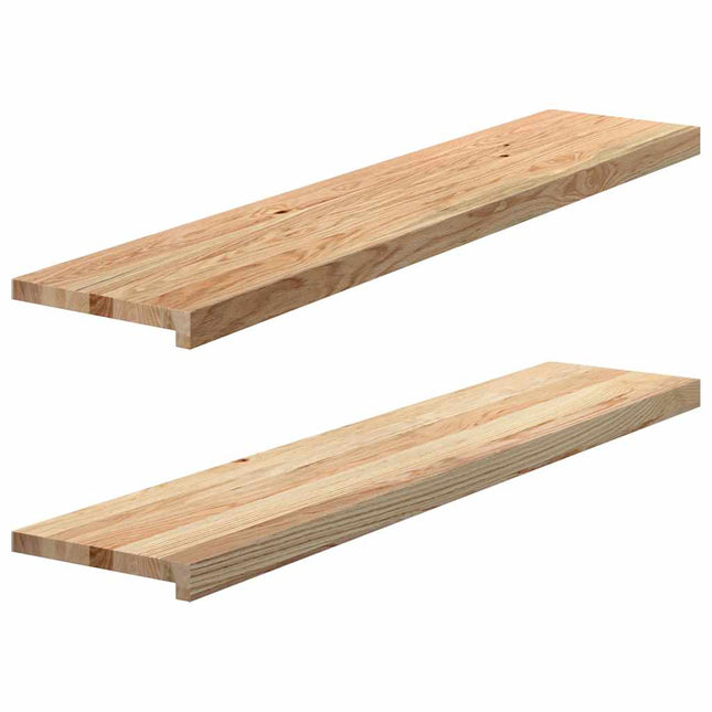 Davanzali 2 pz Non Trattati 120x25x2cm Legno Massello di Rovere