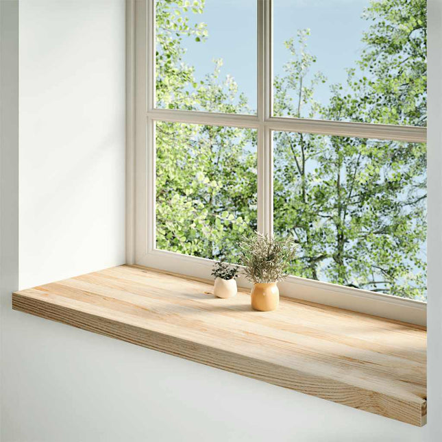 Davanzali 2 pz Non Trattati 120x40x2cm Legno Massello di Rovere