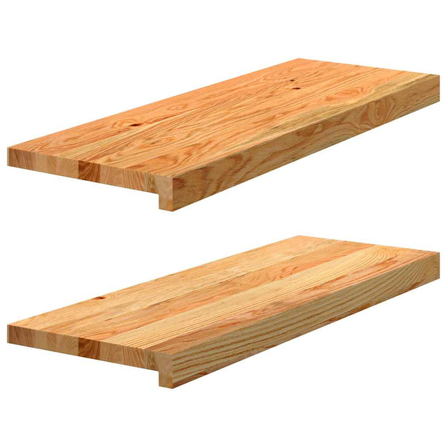 Davanzali 2 pz Marrone Chiaro 70x25x2 cm Legno Massello Rovere