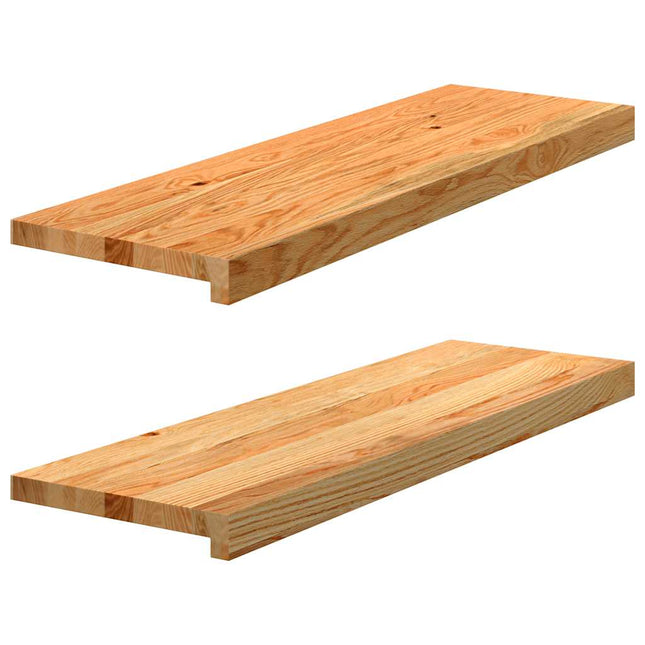 Davanzali 2 pz Marrone Chiaro 80x25x2 cm Legno Massello Rovere