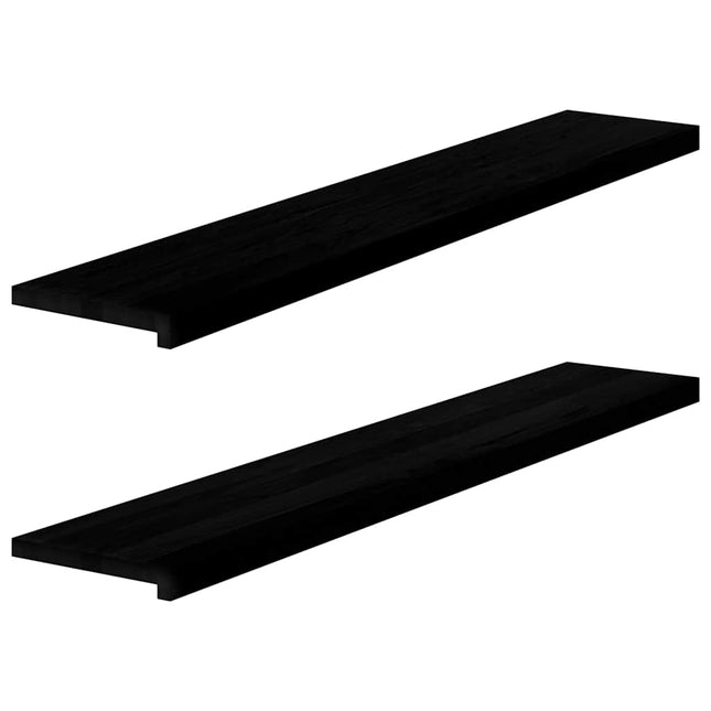 Davanzali 2 pz Marrone Scuro 140x30x2 cm Legno Massello Rovere